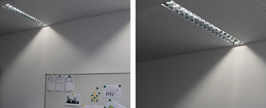LED-Röhren im Einsatz - Bürobeleuchtung